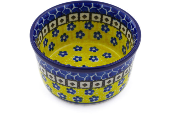 Polish Pottery Small Ramekin Bowl Sunburst Daisies