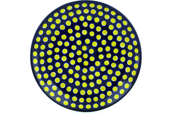 Polish Pottery 10½-inch Dinner Plate Yellow Dots