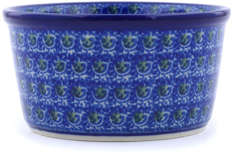 Polish Pottery Small Ramekin Bowl Blue Poppies
