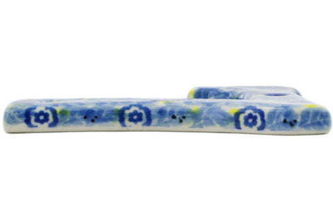 Polish Pottery 4-inch House Number SEVEN (7) Deep Blue UNIKAT