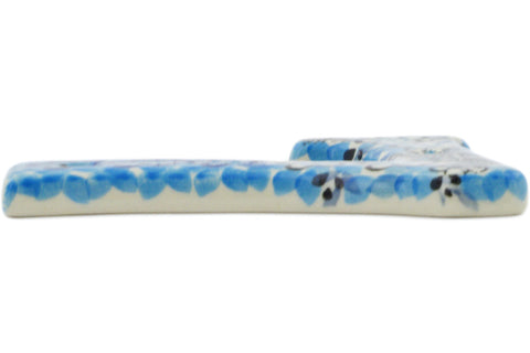 Polish Pottery 4-inch House Number SEVEN (7) Out Of Blue UNIKAT