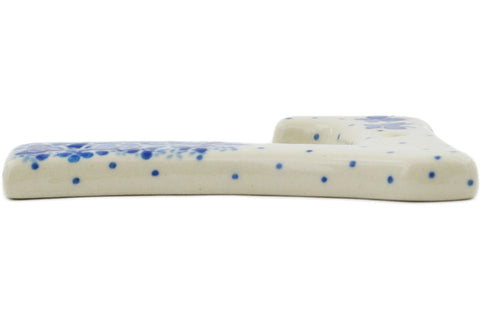 Polish Pottery 4-inch House Number SEVEN (7) Delicate Blue UNIKAT