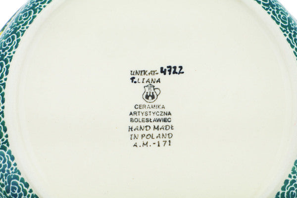 Polish Pottery Medium Round Baker with Handles Garden Of Eve UNIKAT