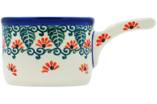 Polish Pottery 1/3  Cup Measuring Cup Pink Forget Me Not UNIKAT