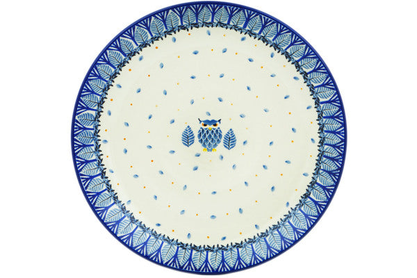 Polish Pottery 10½-inch Dinner Plate Pastel Hooter UNIKAT