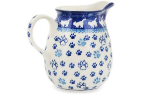 Polish Pottery 17 oz Pitcher Boo Boo Kitty Paws