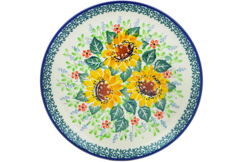 Polish Pottery Toast Plate Summer Sunflowers UNIKAT