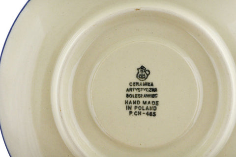 Polish Pottery 7 oz Cup with Saucer Blue Buds