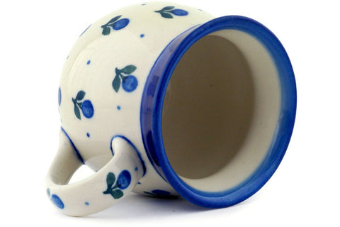 Polish Pottery 8 oz Bubble Mug Blue Buds