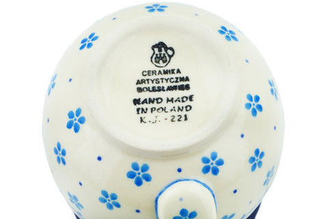Polish Pottery 16 oz Bubble Mug Baby Blue