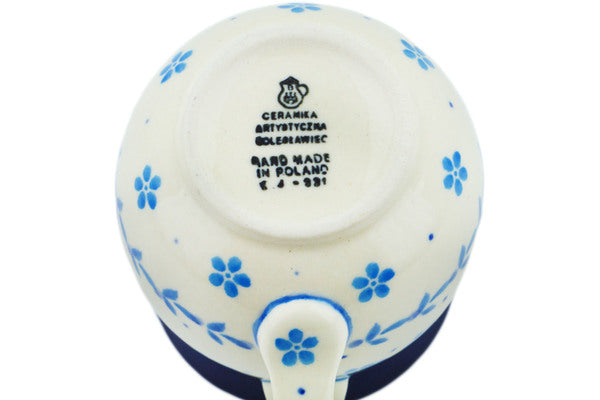 Polish Pottery 8 oz Bubble Mug Baby Blue