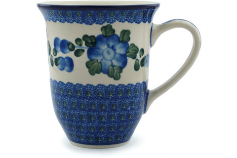 Polish Pottery Bistro Mug Blue Poppies