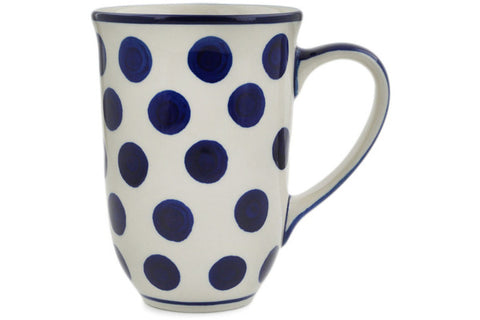 Polish Pottery 19 oz Mug Bold Blue Dots