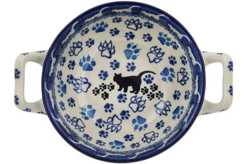 Polish Pottery 10 oz Bouillon Cup Boo Boo Kitty Paws