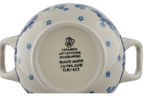 Polish Pottery 10 oz Bouillon Cup Blue Spring