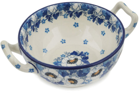 Polish Pottery 10 oz Bouillon Cup Blue Spring