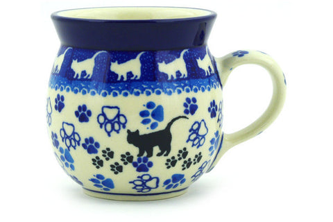Polish Pottery 8 oz Bubble Mug Boo Boo Kitty Paws