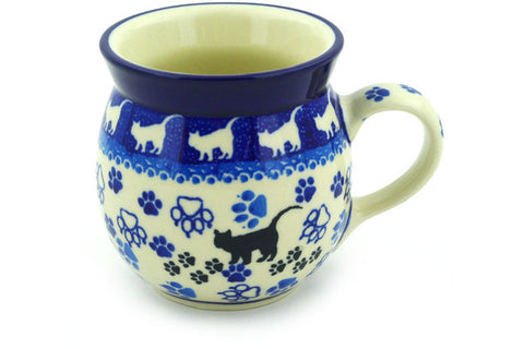 Polish Pottery 8 oz Bubble Mug Boo Boo Kitty Paws