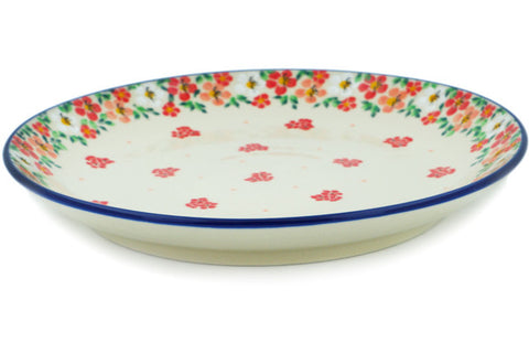 Polish Pottery 10½-inch Dinner Plate Rosey Starburst Poppy UNIKAT