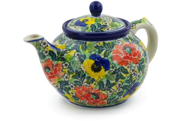 Polish Pottery 5 cups Tea or Coffee Pot Breathtaking UNIKAT
