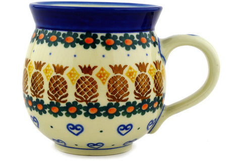 Polish Pottery 12oz Bubble Mug Pineapple Paradise