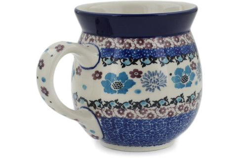 Polish Pottery 16 oz Bubble Mug Blooming Blues