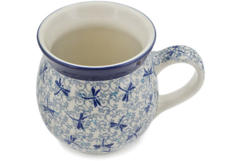 Polish Pottery 16 oz Bubble Mug Dragonfly In The Sky