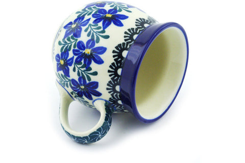 Polish Pottery 8 oz Bubble Mug Blue Violets