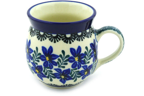 Polish Pottery 8 oz Bubble Mug Blue Violets